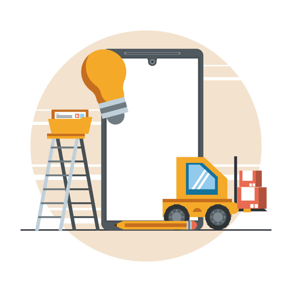 technology device maintenance support concept cartoon